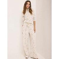 Mint Velvet Neutral Jacquard Trousers - Cream