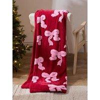The Very Collection Bow Faux Fur Throw