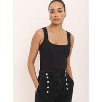 Mint Velvet Layering Scoop Neck Vest - Black