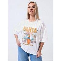 Yours Curve Fanta T-Shirt - White