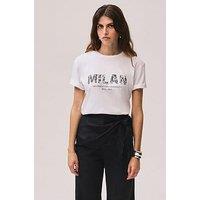 Mint Velvet Lace Milan Graphic T-Shirt - White