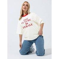 Yours Curve The Future Is Female T-Shirt - White