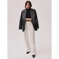 Mint Velvet Polka Dot Straight Jean - White