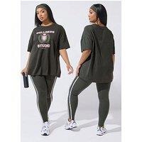 Yours Curve Wellness Studio Active T-Shirt - Grey