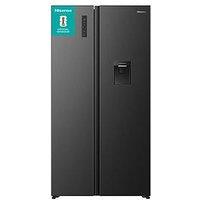 Hisense Rs3P558Nmfd Pureflat American Side-By-Side Fridge Freezer - D Rated - Black Stainless