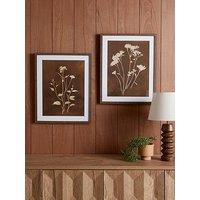The Very Collection Set Of 2 Brown Floral Canvas 45X60Cm - Fsc Certified
