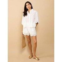 Little Mistress Embroidered Shorts - White