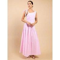 Little Mistress Pink Stripe Asymmetric Midaxi Dress