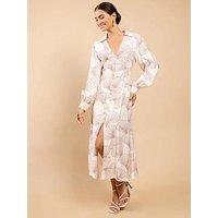 Little Mistress Shell Print Midaxi Shirt Dress