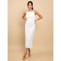 Little Mistress Crochet Midaxi Dress - White