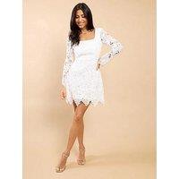 Little Mistress Crochet Mini Dress - White
