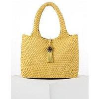 Luella Grey Saskia Large Large Woven Tote In Buttercup Yellow