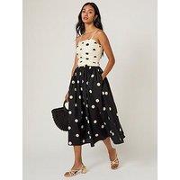 Nobodys Child Alice Polka Dot Midi Dress - Black