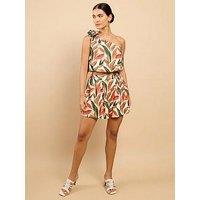 Little Mistress Eirene Leaf Print Shorts Vicky Pattison Edit