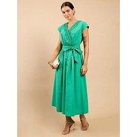 Little Mistress Green Frill Detail Midaxi Dress