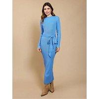 Little Mistress Tie Waist Midaxi Dress - Blue