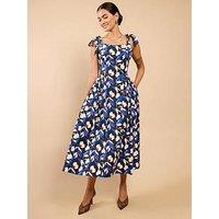 Little Mistress Floral Print Tie Strap Midaxi Dress - Multi