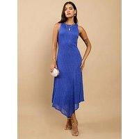 Little Mistress Textured Midaxi Dress - Blue