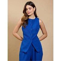 Little Mistress Scallop Waistcoat - Blue