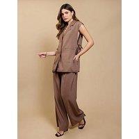 Little Mistress Wide Leg Trousers - Brown