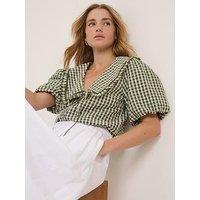 Nobodys Child Blair Ruffle Collar Button Through - Green