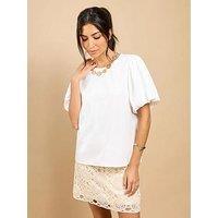 Little Mistress Balloon Sleeve Top - White
