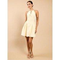 Little Mistress Tie Detail Mini Dress - Lemon