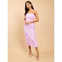 Little Mistress Pink Sequin Midaxi Dress