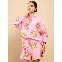 Little Mistress Pink Sun Print Shirt