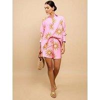 Little Mistress Arabella Pink Sun Print Shorts Vicky Pattison Edit