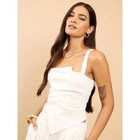 Little Mistress White Side Gather Top