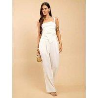 Little Mistress Zinnia White Wide Leg Trousers Vicky Pattison Edit