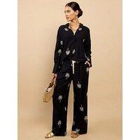 Little Mistress Genevra Black Embroidered Trousers Vicky Pattison Edit