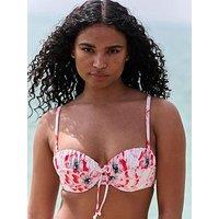B By Ted Baker Floral Wired Bikini Top - White