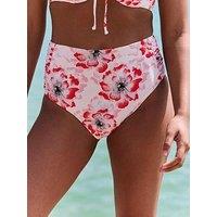 B By Ted Baker Floral Highwaist Bikini Briefs - White