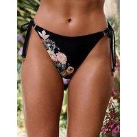 B By Ted Baker Koi Floral Tie Side Bikini Briefs - Black