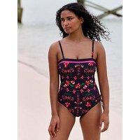 B By Ted Baker Floral Bandeau Swimsuit - Blue