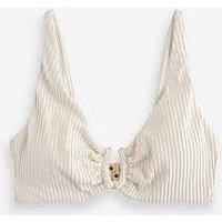 B By Ted Baker B By Lurex Plunge Bikini Top - Beige