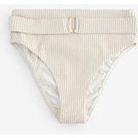 B By Ted Baker B By Lurex Highwaist Bikini Brief - Beige