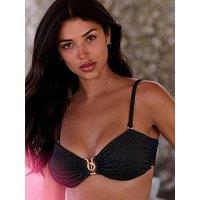B By Ted Baker B By Lurex Bandeau Bikini Top - Black