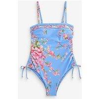 B By Ted Baker B By Floral Print Bandeau Swimsuit - Blue