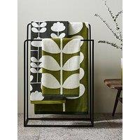 Orla Kiely Cut Stem 100% Cotton Moss Charcoal Towel Collection
