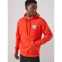 Double A By Wood Wood Cass Aa Print Hoodie 25219 - Orange