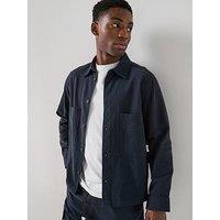 Double A By Wood Wood Textured Overshirt - Navy