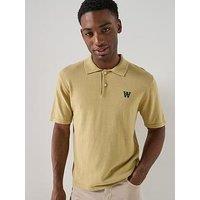 Double A By Wood Wood Mikkel Knitted Polo Shirt - Light Green