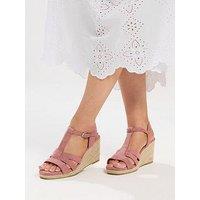 Yours Curve Extra Wide Fit T-Bar Wedges - Pink