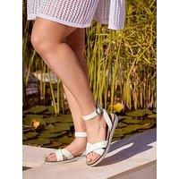 Yours Curve Wide Fit Cross Over Sandals - White