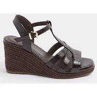 Yours Curve Wide Fit T-Bar Wedges