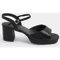 Yours Curve Extra Wide Fit Square Toe Heels