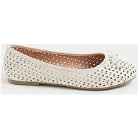 Yours Curve Extra Wide Fit Laser Cut Ballerina Shoe